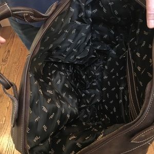 Large Brown Leather Duffle Bag from Italy